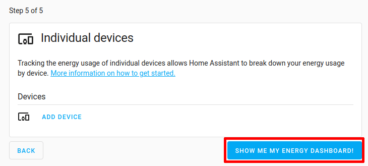 Go to energy dashboard