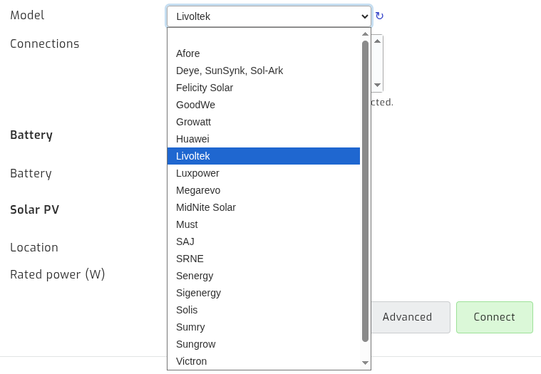 Livoltek inverter selection