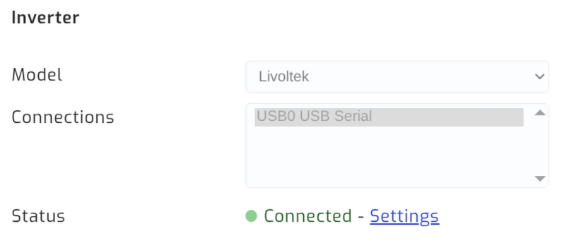Navigate to inverter settings