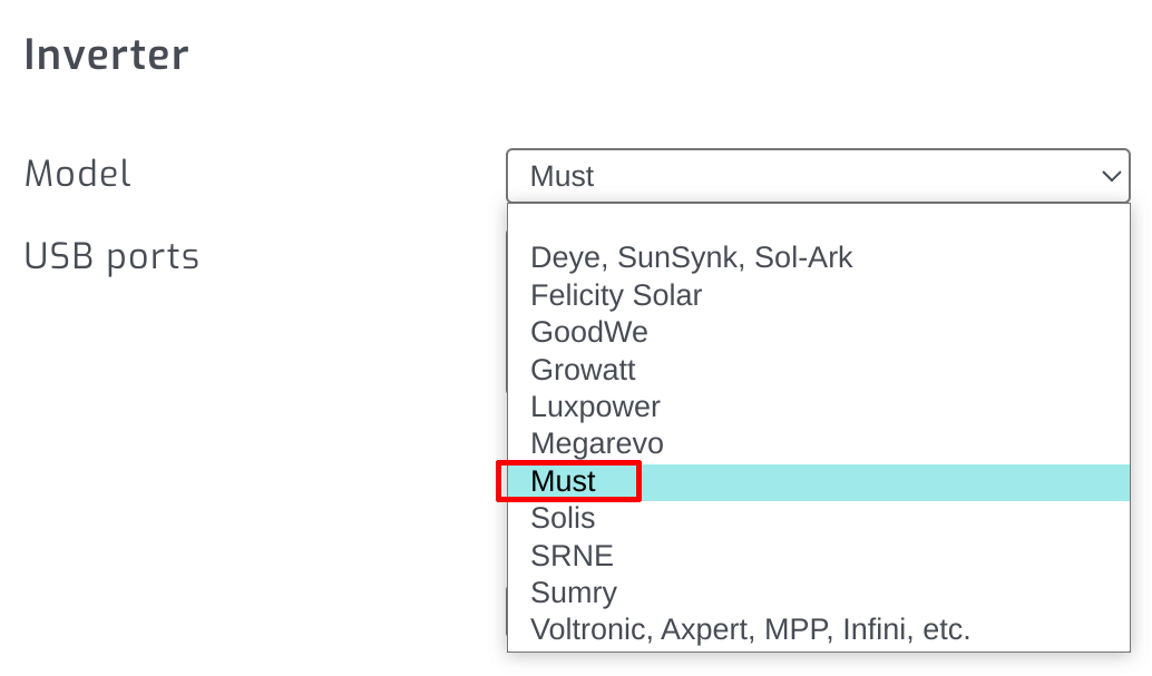 MUST inverter selection