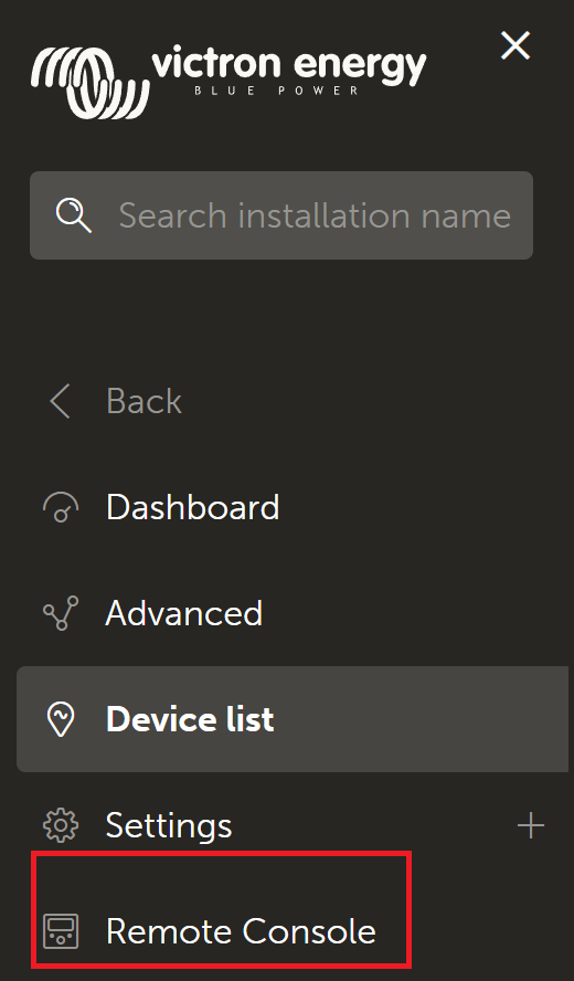 Victron Remote console