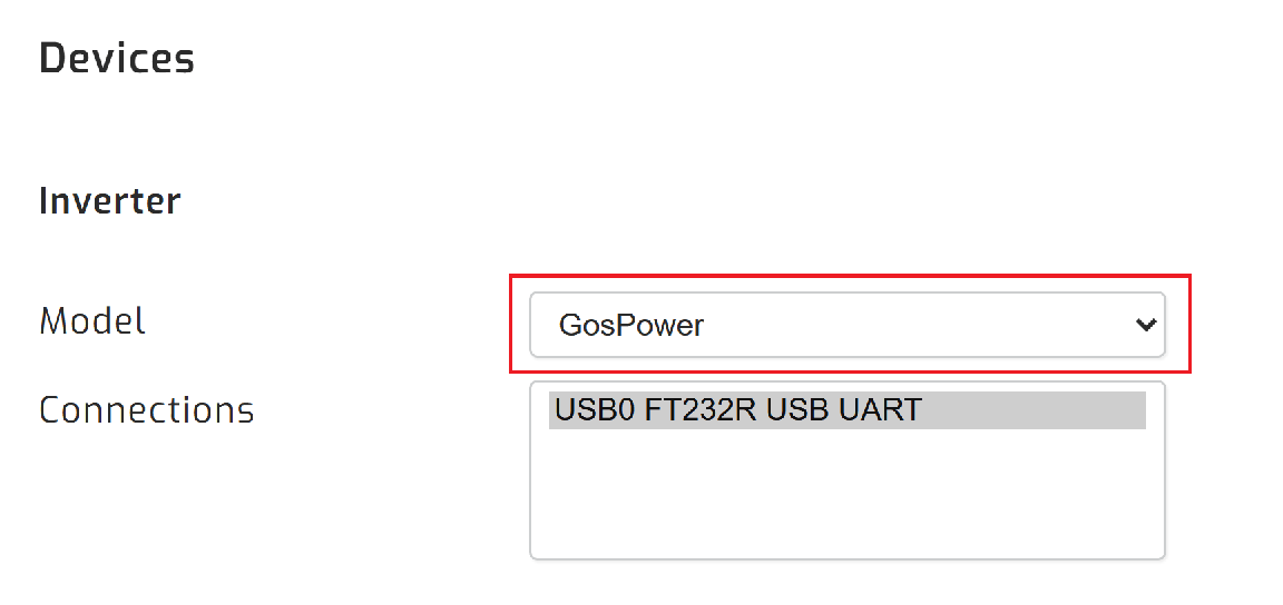 GosPower inverter selection
