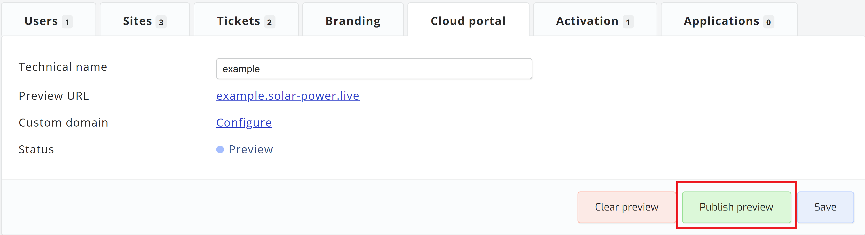 Portal publish