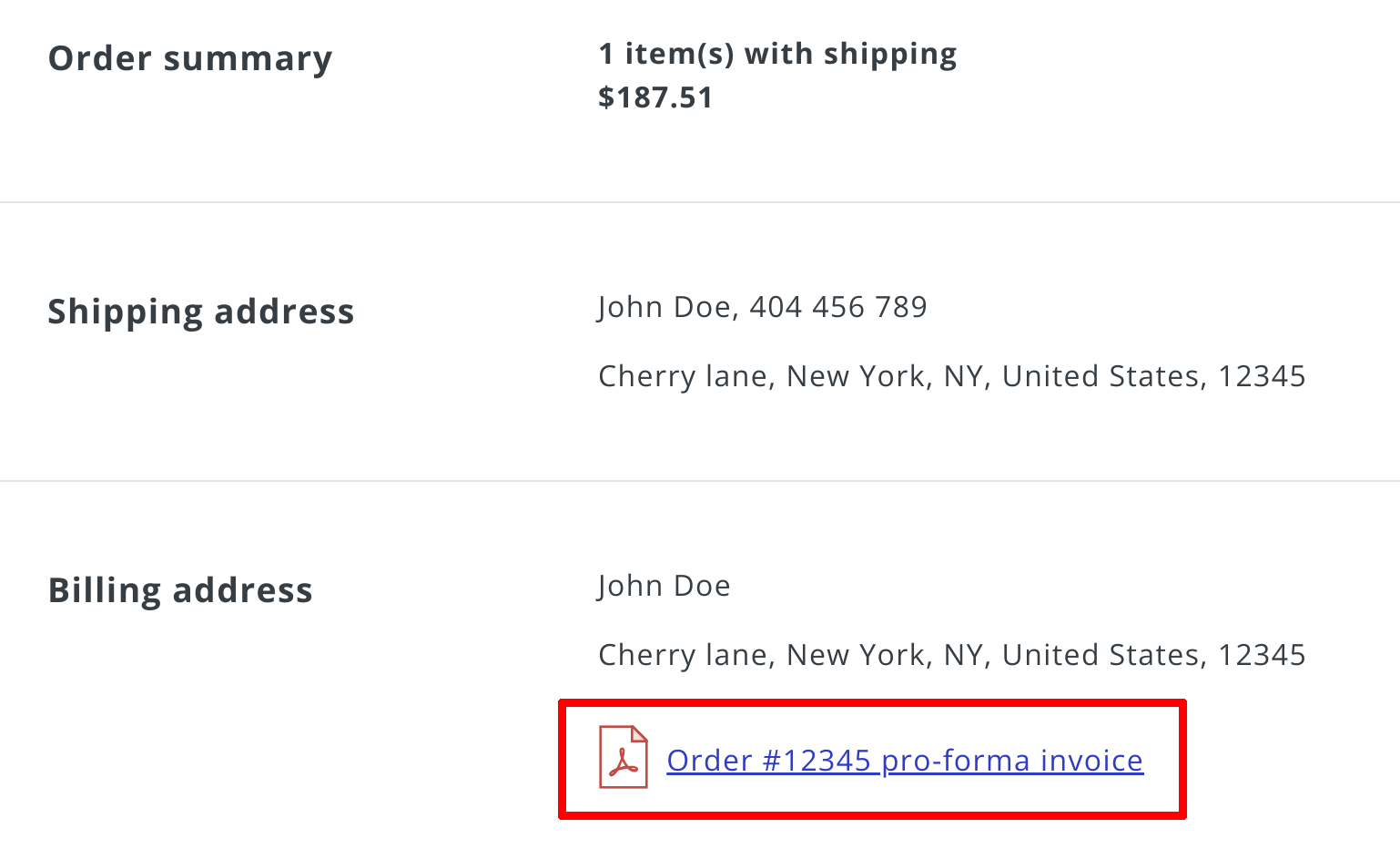 Download invoice