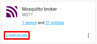 Home Assistant MQTT integration configuration
