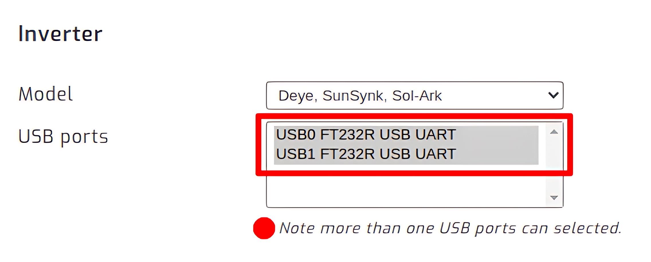 Select Deye USB adapters