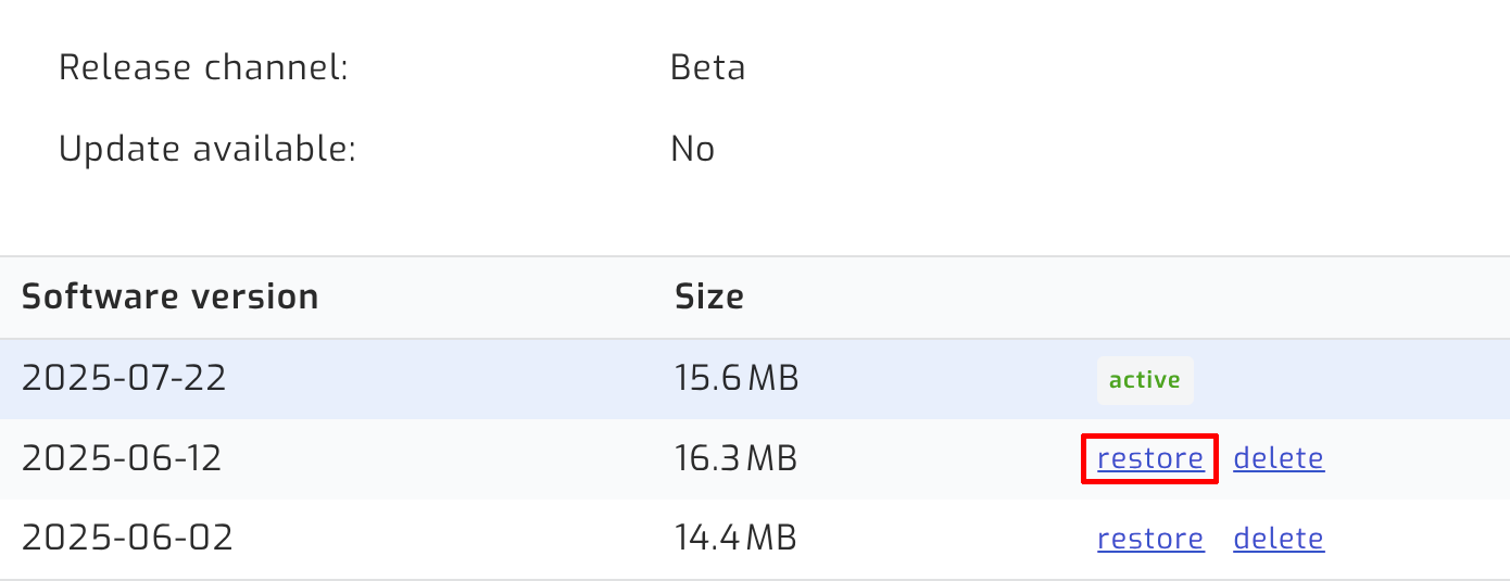Restore SolarAssistant back