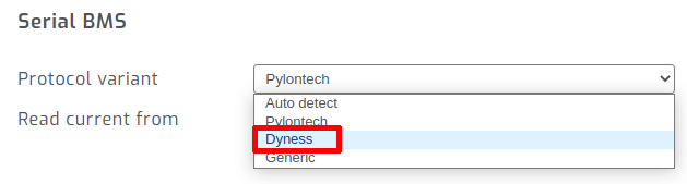 Set protocol variant to Dyness