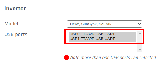 Select Deye USB adapters