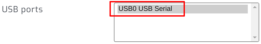 Select MUST USB ports