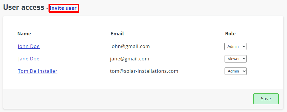 Invite user to site