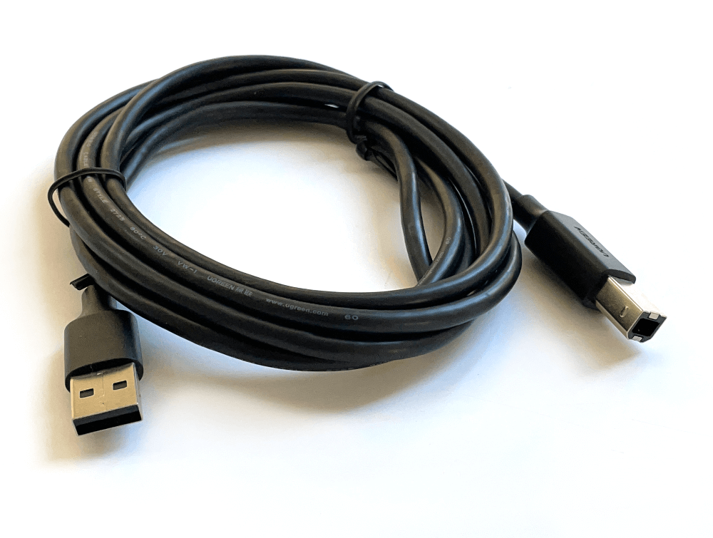 USB type B cable side